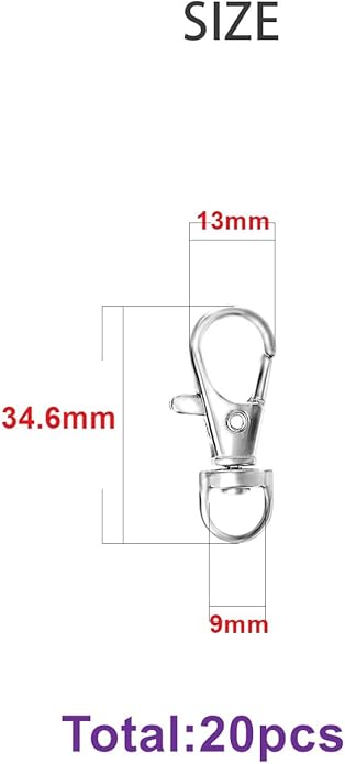 Swivel Snap Hooks Premium Metal Lobster Claw Trigger Clasps for Lanyard Keychain Rings Bag Purse Tag Jewelry Making DIY Crafts