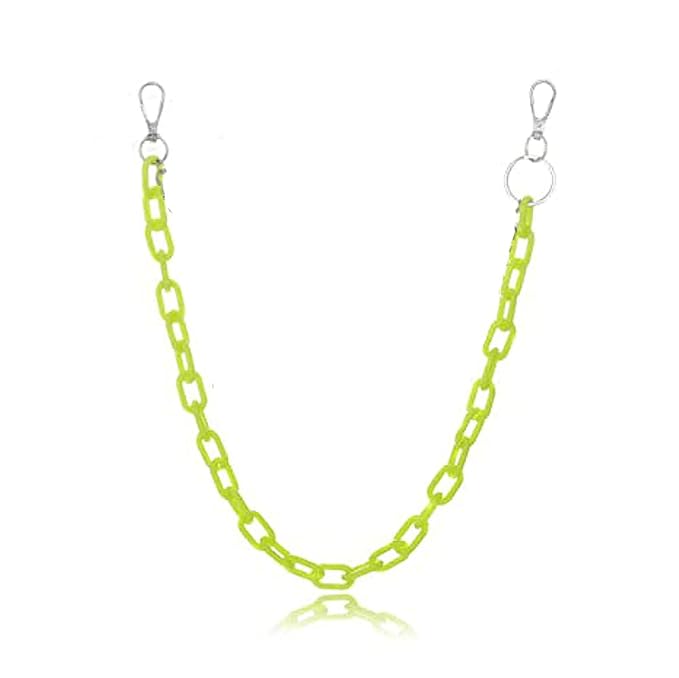 Sither Color Acrylic Jean Chains Wallet Chain Pocket Chain Belt Chains Keychain Hip Hop Punk Jean Pants Wallet Chains for Women and Men Gift on Halloween (green)
