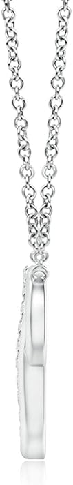 Angara Natural Diamond Pendant for Women | Interlocking Diamond Sideways in Silver/14K Solid Gold/Platinum With 18" Chain | April Birthday, Anniversary, Gemstone Jewelry Gift