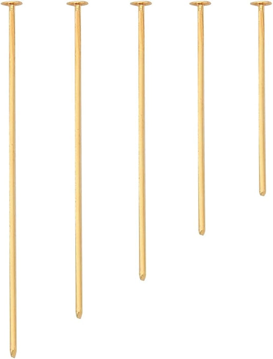 18K Gold Plated Flat Head Pins Non Tarnish 40mm 150pcs for Jewelry Making Findings