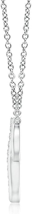 Angara Natural Diamond Pendant for Women | Interlocking Diamond Sideways in Silver/14K Solid Gold/Platinum With 18" Chain | April Birthday, Anniversary, Gemstone Jewelry Gift