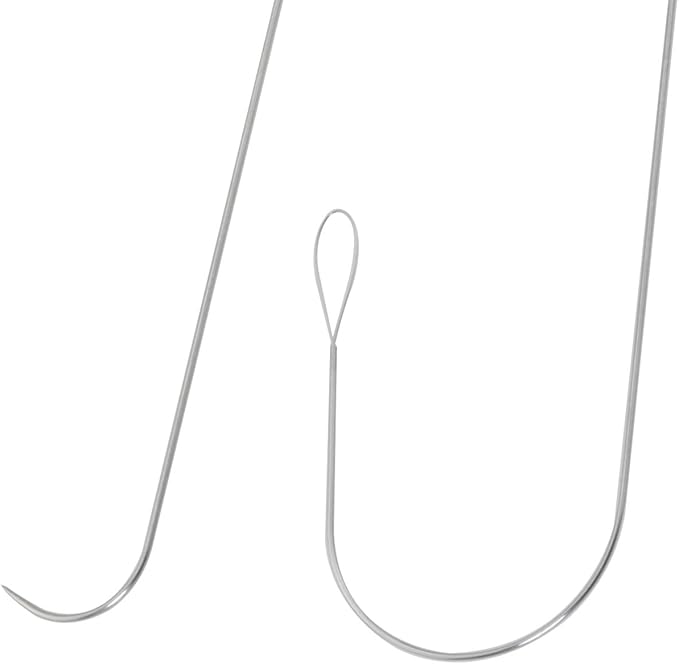 DGBRSM 4PCS Large Eye Piercing Curved Needle Stainless Steel Bead Needle Hand Tool for Making Bracelets and Necklaces 14cm for Quickly Stringing Coin Beads