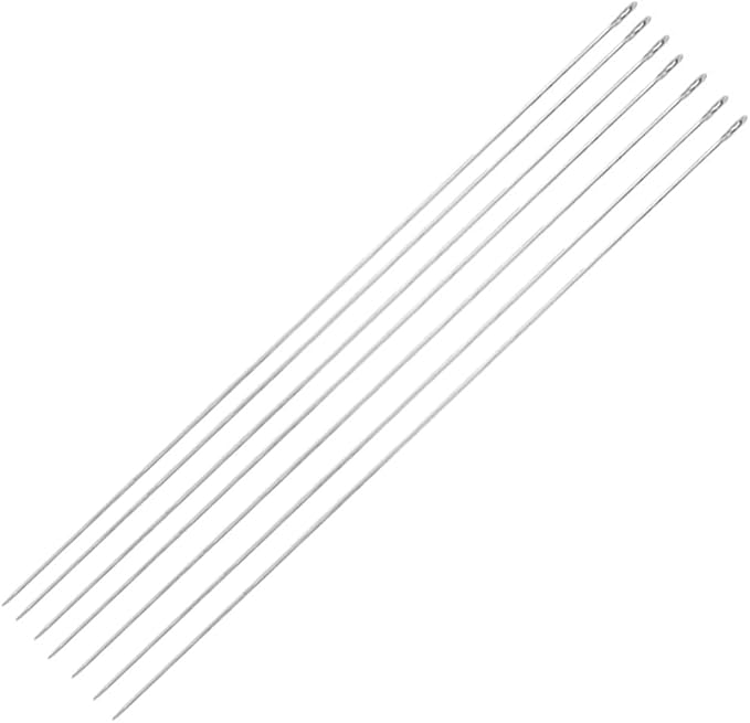 7Pcs Lei Needle for Leis Making, 14 Inch Large Eye Sewing Beading Needle for Art Craft Long Lei Needle to Make Hawaiian Flower Lei for Graduation Wedding Birthday Party, Dia 0.6mm, LXLVOUEG