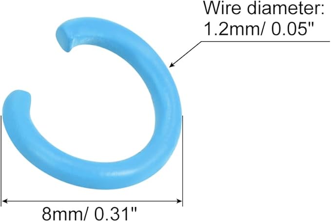 uxcell Open Jump Rings, 8mm Colorful O-Ring Connectors for DIY Crafts Jewelry Making, Carbon Steel, Blue, 100Pcs