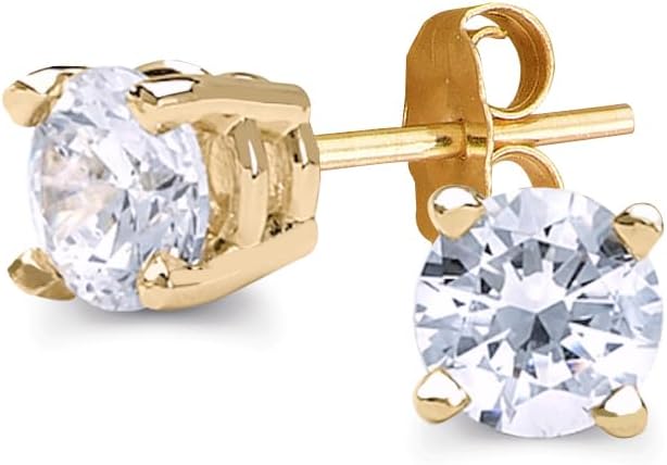 Certified Lab Grown Diamond Stud Earrings 1/2 cttw (F-G Color, VS2-SI1 Clarity) 14kt Yellow Gold