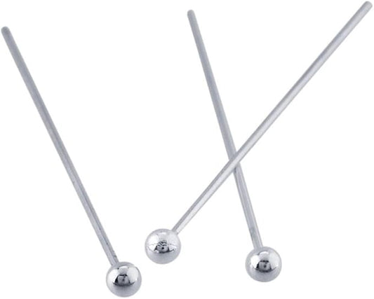 20pcs Adabele Authentic Sterling Silver Round Ball Headpin Head Pins 35mm (1.4 inch) Hypoallergenic for DIY Craft Jewelry Making (Wire 0.5mm/24 Gauge) SS6-35