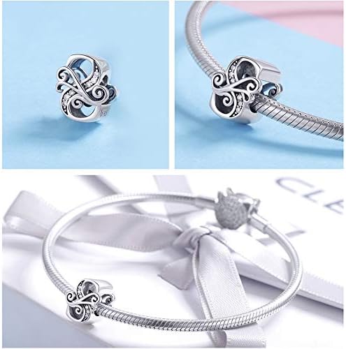 925 Sterling Silver Letter Charms for Pandora Bracelets Alphabet Initial Charms Beads Birthday Christmas Jewelry Gift for Women