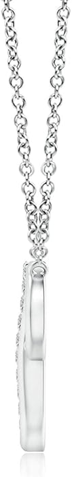 Angara Natural Diamond Pendant for Women | Interlocking Diamond Sideways in Silver/14K Solid Gold/Platinum With 18" Chain | April Birthday, Anniversary, Gemstone Jewelry Gift