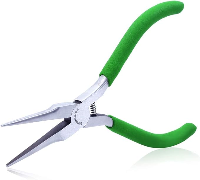 SPEEDWOX Needle Nose Pliers for Jewelry Making Smooth Jaws Long Nose 5 Inches Mini Thin Needle Plirer Extra Long Plier Fine Chain Nose Plier Professional Tool Beading Hobby Craft Supplies