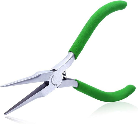 SPEEDWOX Needle Nose Pliers for Jewelry Making Smooth Jaws Long Nose 5 Inches Mini Thin Needle Plirer Extra Long Plier Fine Chain Nose Plier Professional Tool Beading Hobby Craft Supplies