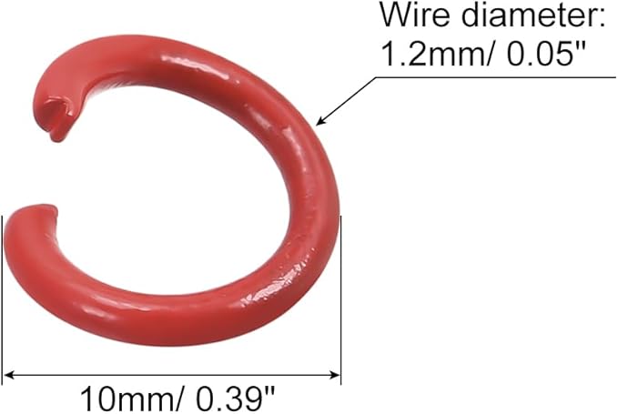 uxcell Open Jump Rings, 10mm Colorful O-Ring Connectors for DIY Crafts Jewelry Making, Carbon Steel, Red, 200Pcs