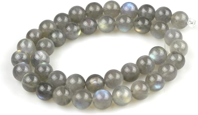MJDCB Natural Round Stone Beads 4mm Labradorite Loose Gemstone Beads for Jewelry Making Bracelet Necklace 85pcs