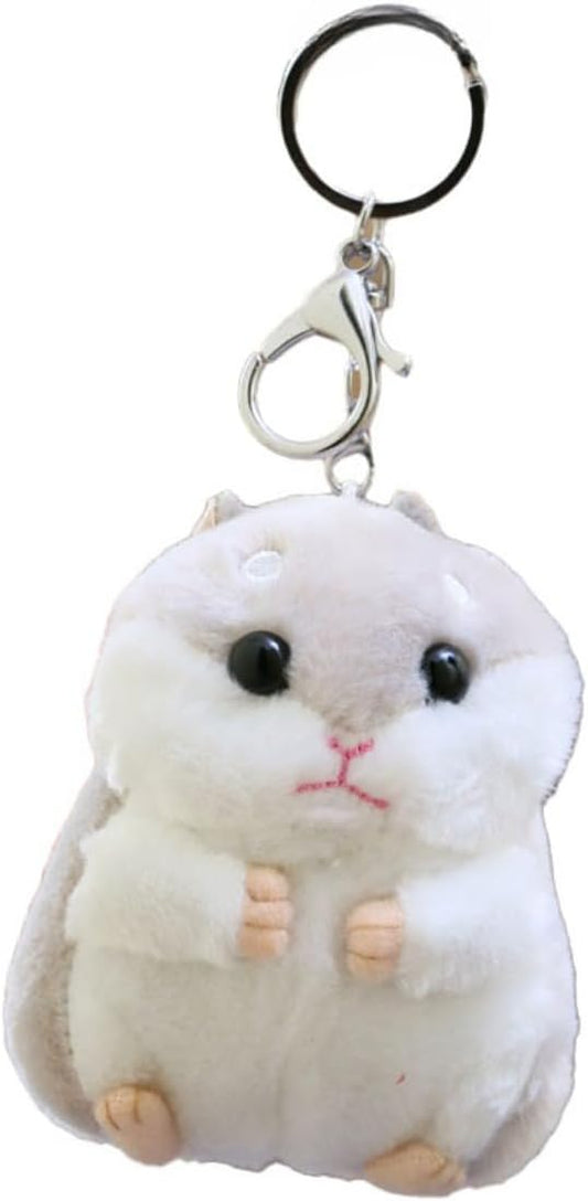Cute Hamster Plush Keychain - Soft Small Hamster Bag Charm Accessory Adorable Key Holder for Backpack Handbag