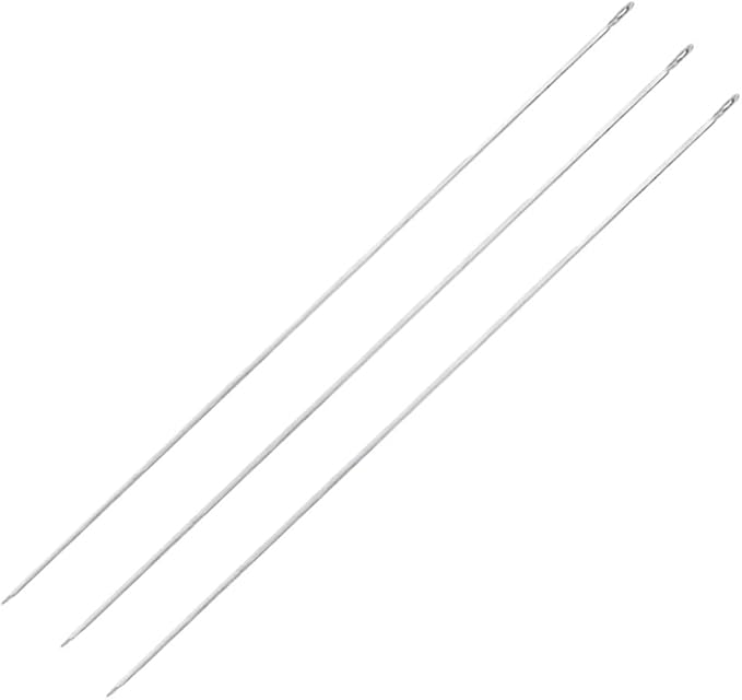 3Pcs Hawaiian Lei Needle for Leis Making, 14 Inch Large Eye Sweing Long Needle for Flower Lei Making Lei Needle to Make Hawaiian Lei for Graduation Wedding Birthday Party, Dia 1.2 mm, LXLVOUEG
