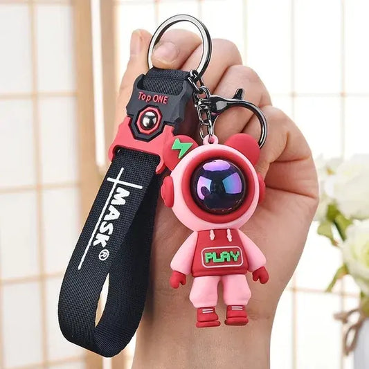 Creative Cartoon Astronaut Bear Keychain Charm Accessory