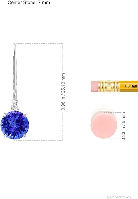 ANGARA Natural Tanzanite Earrings for Women | Tanzanite and Diamond Leverback Drop Earrings in 14K Solid Gold/Platinum | December Birthday, Anniversary, Gemstone Jewellery Gift