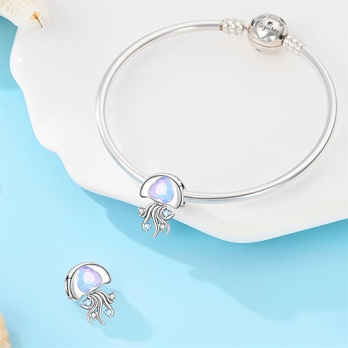 HONGRUI 925 Sterling Silver Charm for Bracelets Necklace Fashion Heart Bow Flower Family Butterfly Pendant Bead Charm for Women Festival jewelry gifts