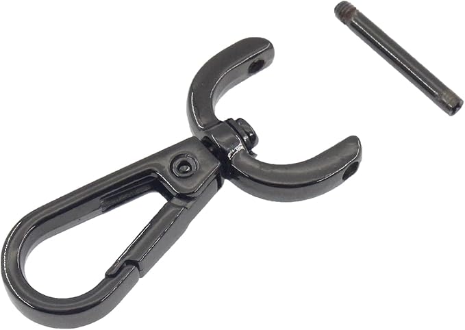4 PCS Swivel Clasp Hooks,SAFYY Detachable Snap Hook W/Screw Bar Heavy Duty,1.25 Inches D Ring Swivel Lobster Claw Clasp with Screwdriver for Lanyard Bag Leather Craft Purse Hardware DIY Bag-Gunmetal