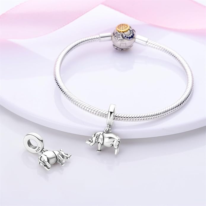 HONGRUI 925 Sterling Silver Charm for Bracelets Necklace Fashion Heart Bow Flower Family Butterfly Pendant Bead Charm for Women Festival jewelry gifts