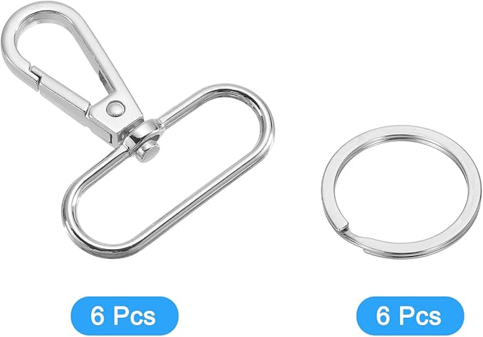uxcell 12 Pcs Swivel Clasp Hook, 1.5" Purse Snap Clasps Detachable for Bag, Silver