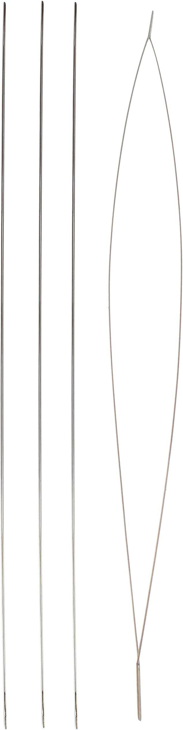 The Beadsmith Big Eye Beading Needles, 5 inches, 4 per Card, Sharp Points, Use for General Sewing, Weaving and Embroidery, Very Easy to Thread