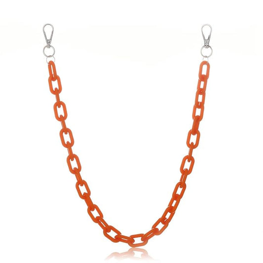 Sither Color Acrylic Jean Chains Wallet Chain Pocket Chain Belt Chains Keychain Hip Hop Punk Jean Pants Wallet Chains for Women and Men Gift on Halloween (orange)