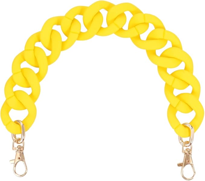 Purse Chain Large Flat Chain Strap- Acrylic Chain Luxury Handbag Strap Fashionable Replacement Purse Clutches Handles for Purse Handbags DIY Crafts, 15 inches of Each Purse Chain Purse Chain