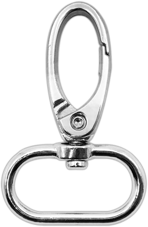 Swivel Lobster Claw Clasps 1 Inch 15pcs - Heavy Duty Metal Clasps with Secure Lock, Curved Snap Hooks for Bags, Jewelry Making, Keychains, Lanyards & DIY Craft Supplies (Silver, 1 inch)