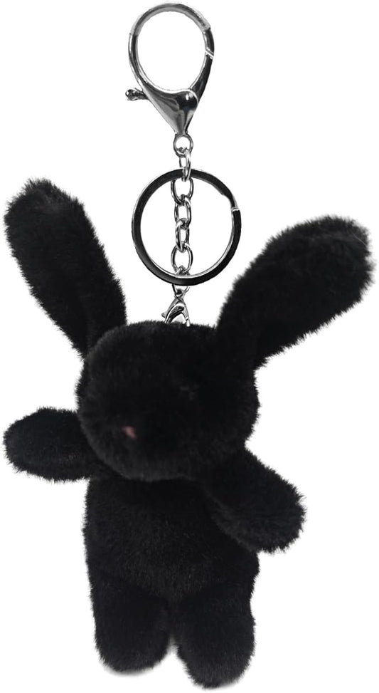 Bunny Keychain Plush 3.5'Inch Bag Charms Cute Stuff Mini Backpack Purse Charms Rabbit Key Chains Women Cute Girls Gift