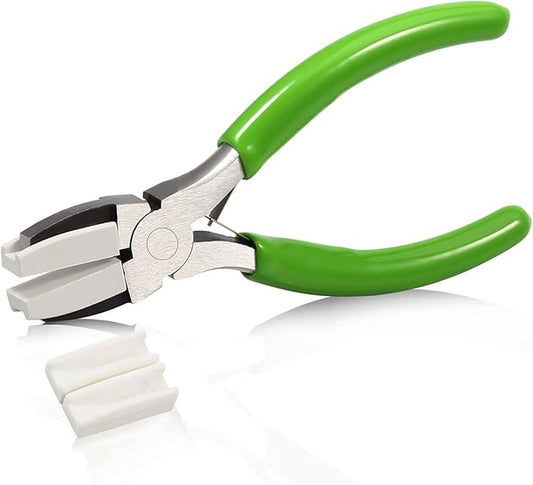 SPEEDWOX 5-Inch Flat Nose Plier Nylon Jaw Pliers For Jewelry Making Smooth Jaw Pliers Nylon Plier Non Marring Plyer for Wire Bending Twisting Shaping Straightening Plyers Jewelry Making Tool