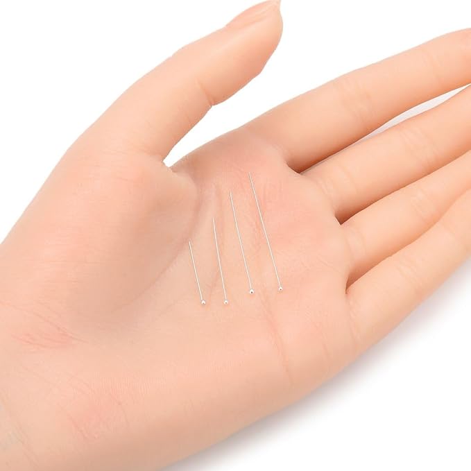 20pcs Adabele Authentic Sterling Silver Round Ball Headpin Head Pins 38mm (1.5 inch) Hypoallergenic for DIY Craft Jewelry Making (Wire 0.4mm/26 Gauge) SS5-38