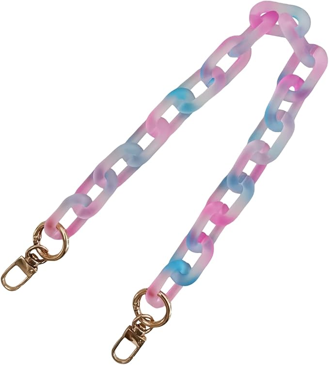 Purse Acrylic Chain Strap,Handbag Handles Chain, Bag DIY Accessories Chain,Resin Acrylic Chain for Bag-Frost Pink 44