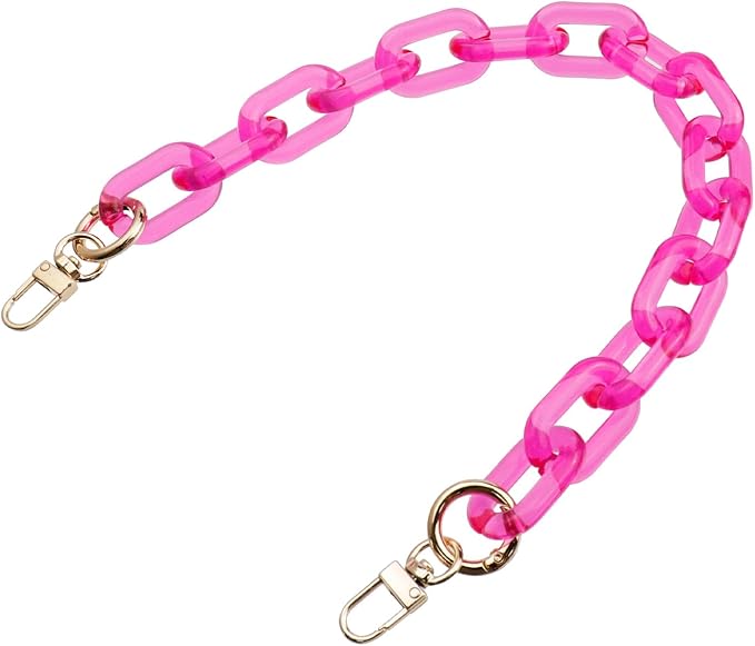 Purse Strap Bag Chain 17 Inch Resin Shoulder Strap Handbag Decoration Chain Bag Charms Accessories, Rose Red