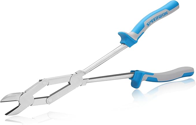 SPEEDWOX 13-Inch Long Reach Double-Joint Side Cutters Dual Pivot Wire Cutting Pliers Extra Long Engineer Pliers