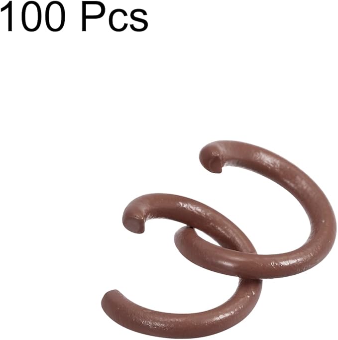 uxcell Open Jump Rings, 8mm Colorful O-Ring Connectors for DIY Crafts Jewelry Making, Carbon Steel, Coffee, 100Pcs