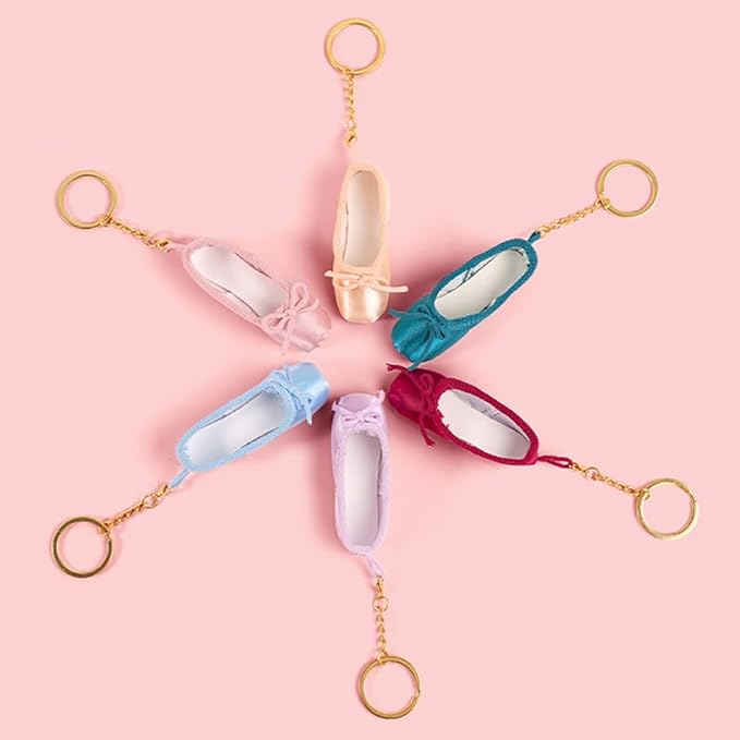 Ballet Keychain Mini Pointe Shoe Keyring Satin Point Shoe Pedant Handmade Dance Keychain for Dance Lovers
