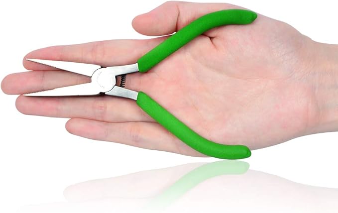 SPEEDWOX Mini Flat Nose Pliers Thin 5 Inches Small Duck Bill Pliers Fine Needle Nose Pliers Micro Chain Nose Pliers Precision Jewelry Making Hand Tools Professional Beading Hobby Work Craft