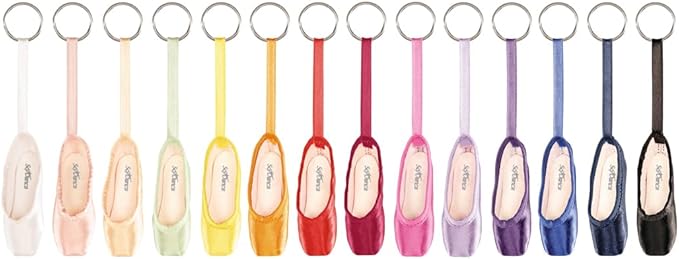 So Danca Mini Ballet Pointe Shoe Keychain, Dangle Charm