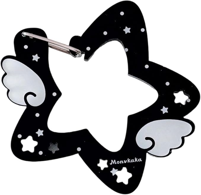 Acrylic Wing/Star Shape Carabiner Hook Clips Card Holder Keychain Portable Outdoor Keyring Hook Backpack Pendant Gifts