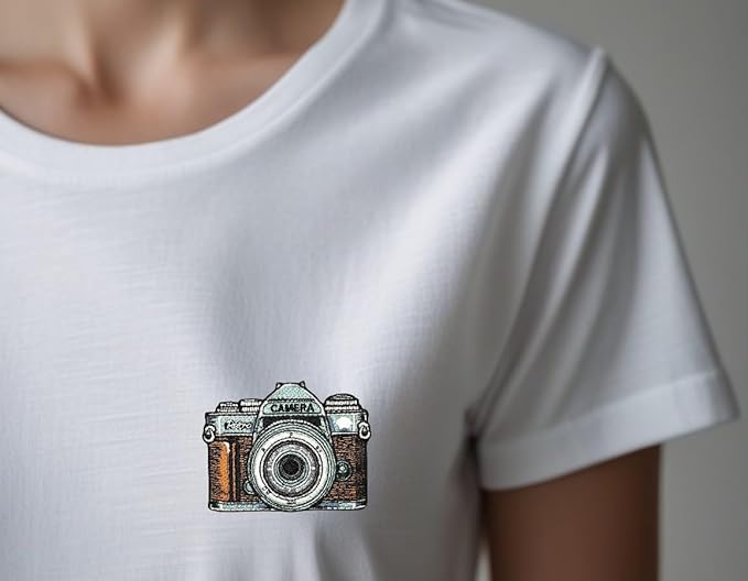 3.5" Embroidered Vintage Retro Camera Iron On Patch | Decorative Vintage Retro Camera Applique Iron On/Sew On Patches for Clothing, Hats, Backpacks, Clothes, Jackets