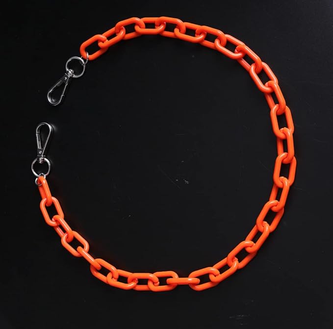 Sither Color Acrylic Jean Chains Wallet Chain Pocket Chain Belt Chains Keychain Hip Hop Punk Jean Pants Wallet Chains for Women and Men Gift on Halloween (orange)