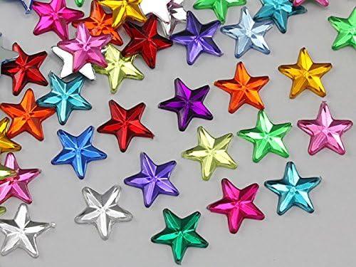 Allstarco Star Rhinestones Embelishments 15mm Flat Back Acrylic Plastic Gems for Jewelry, Crafts, Costumes, Invitations, Cosplay - 35 Pieces (Blue Sapphire .PH)