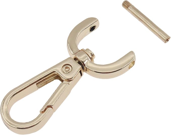 4 PCS Swivel Clasp Hooks,SAFYY Detachable Snap Hook W/Screw Bar Heavy Duty,1.5 Inches D Ring Swivel Lobster Claw Clasp with Screwdriver for Lanyard Bag Leather Craft Purse Hardware DIY Bag-Gold