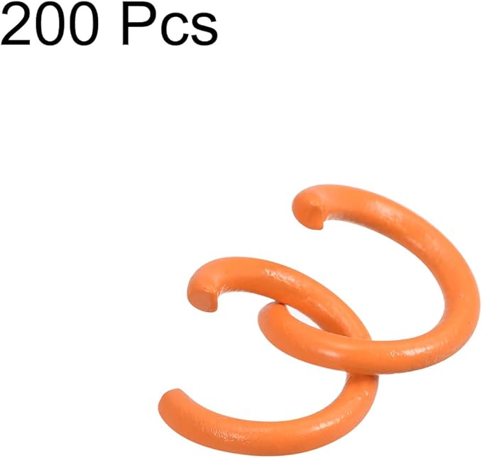 uxcell Open Jump Rings, 10mm Colorful O-Ring Connectors for DIY Crafts Jewelry Making, Carbon Steel, Orange, 200Pcs