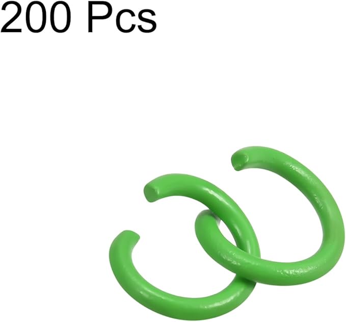 uxcell Open Jump Rings, 8mm Colorful O-Ring Connectors for DIY Crafts Jewelry Making, Carbon Steel, Green, 200Pcs