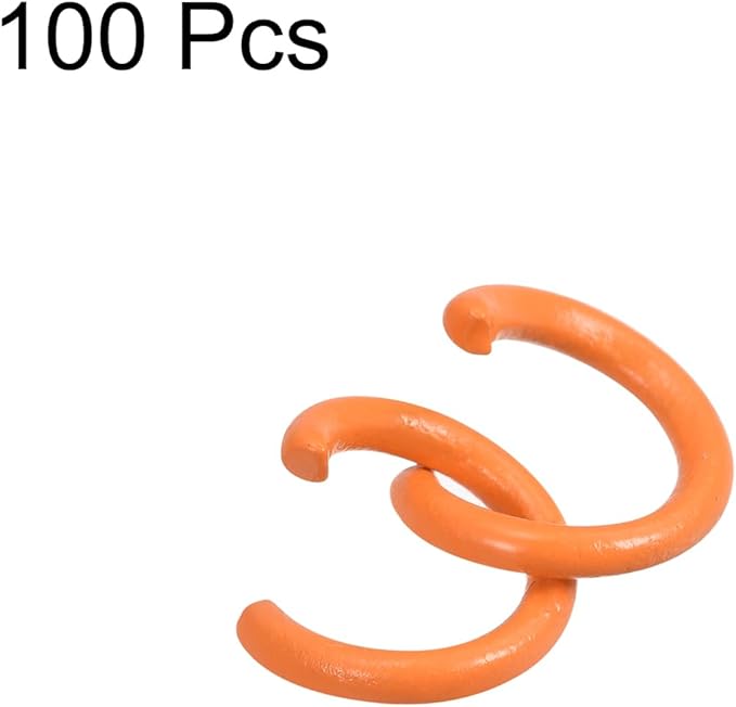 uxcell Open Jump Rings, 8mm Colorful O-Ring Connectors for DIY Crafts Jewelry Making, Carbon Steel, Orange, 100Pcs