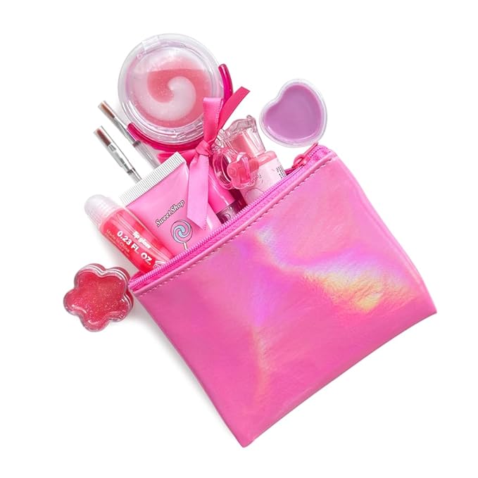 M&U MAKE YOU UP Lip Gloss Set for Girls, 11Pcs Lip Care Set with Ice Cream and Lollipop Shaped Lip Glosses