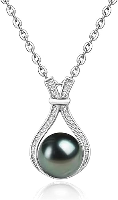 NONNYL Gifts for Wife-Wedding-Anniversary-Tahitian-Black-Pearl-Necklace for Women Birthday -Jewelry for Her Girlfriend Valentines Day Mothers Day -Gifts for Mom Anniversary Christmas for Her