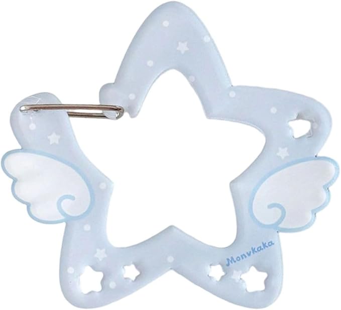 Acrylic Wing/Star Shape Carabiner Hook Clips Card Holder Keychain Portable Outdoor Keyring Hook Backpack Pendant Gifts