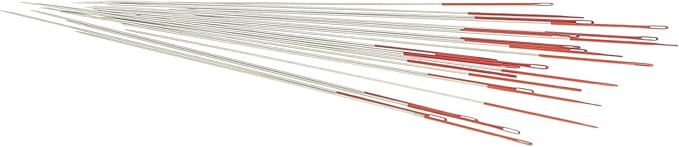 The Beadsmith ColorEYES Beading Needles, Size 12, 1 Pack (25 Needles), Red Colored Tip for Easy Identification of Size, Use for Loom Weaving Bead Work, Off-Loom Stitch and Jewelry Making w/Seed Beads